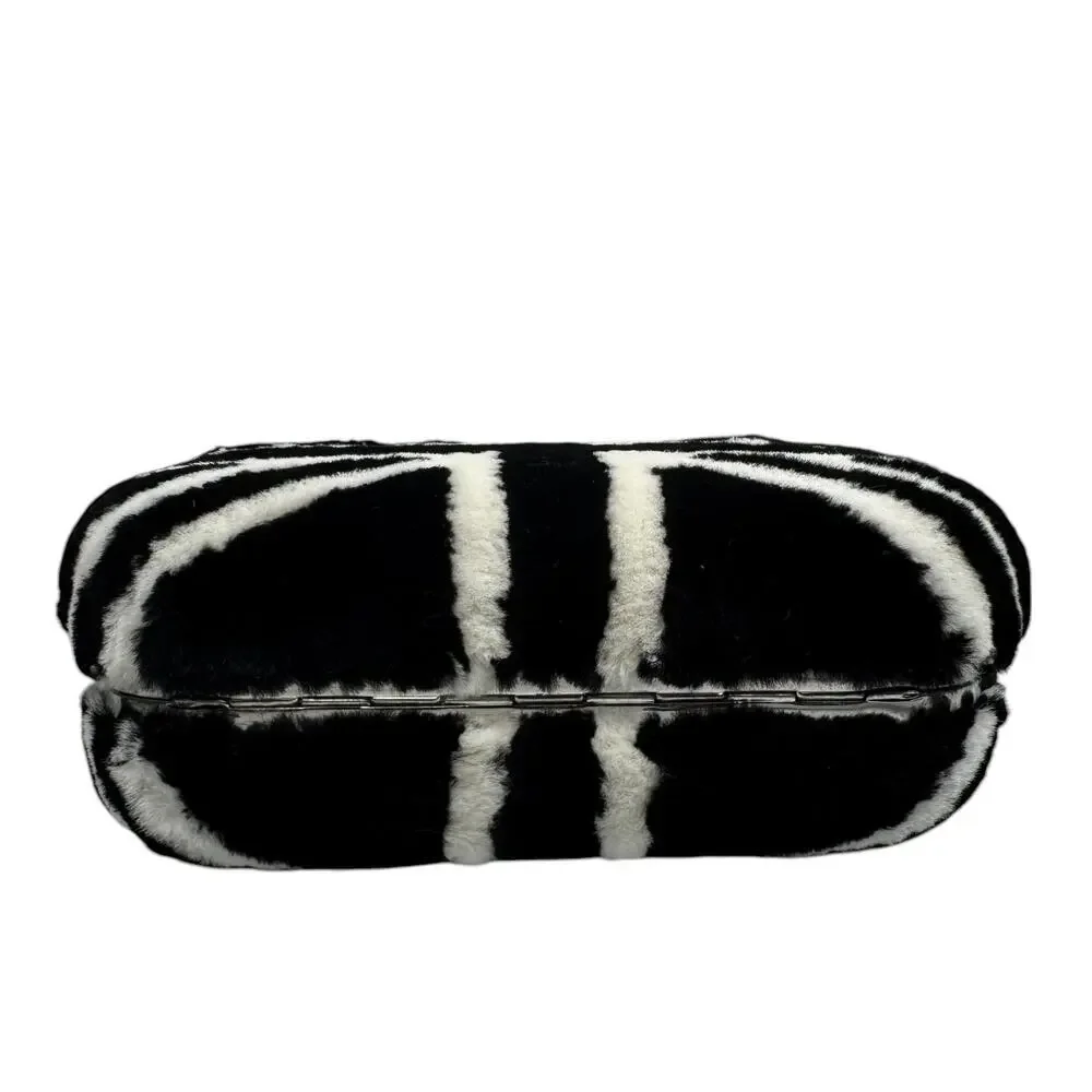 Alexander McQueen UK Bag Mink Skull Brittania Minaudiere Fur Clutch Union Jack
